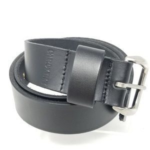Carolina‎ belt men's black leather with silver tone buckle 36
